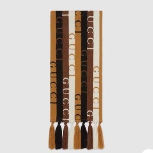Gucci Woodstripes Wool Scarf